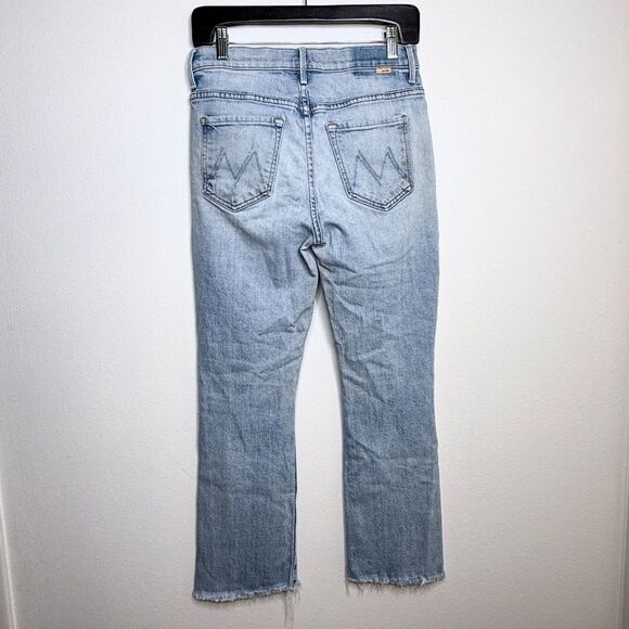 Mother Superior The Insider Crop Step Fray Jeans 27 Blue Problem With Miracles - Picture 10 of 12